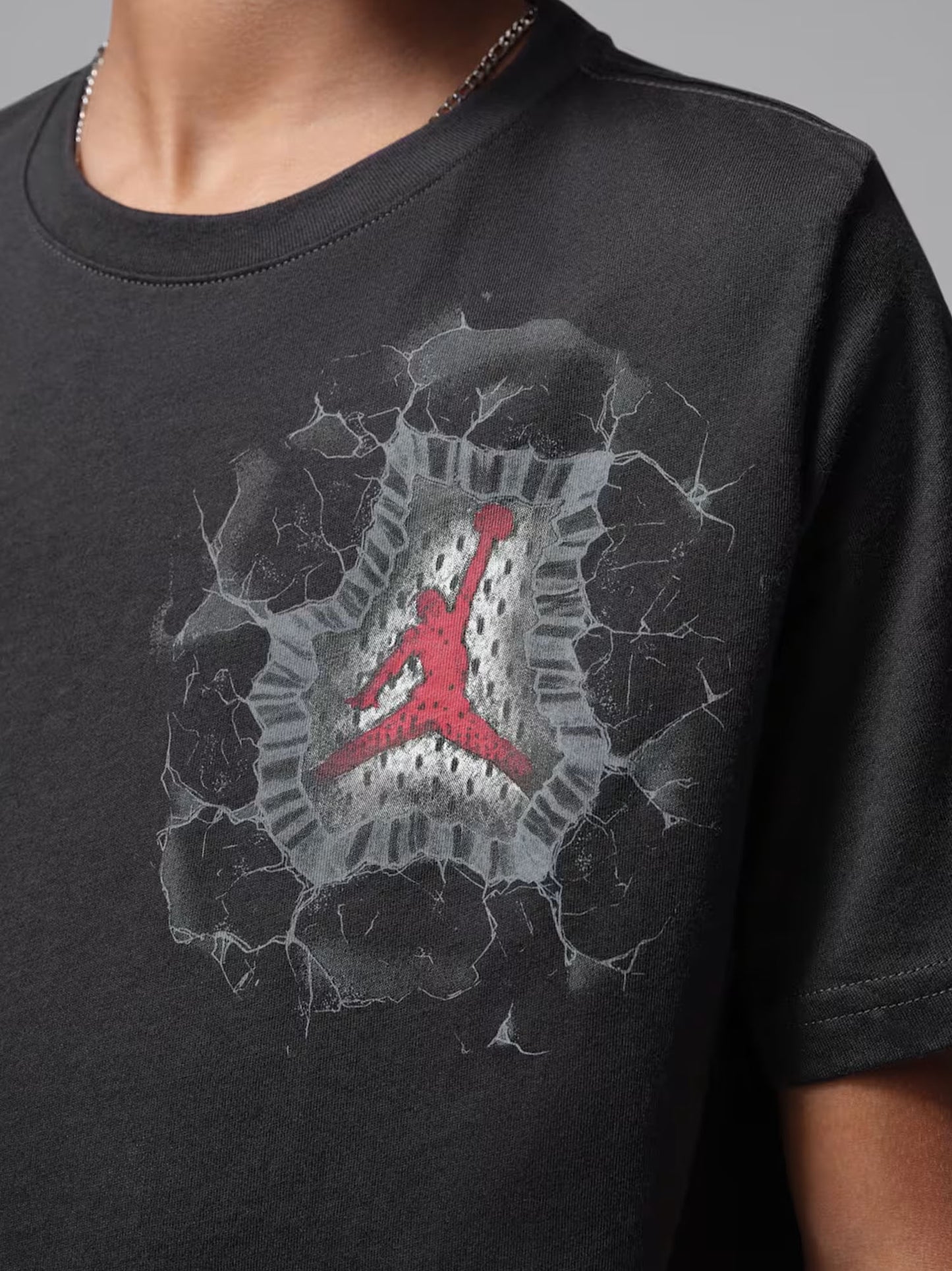 Nike Jordan B, t-shirt sportiva unisex bambino grigia