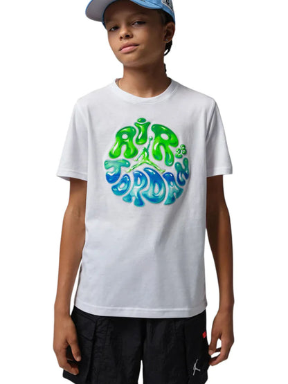 Nike Jordan B, t-shirt sportiva unisex bambino bianca