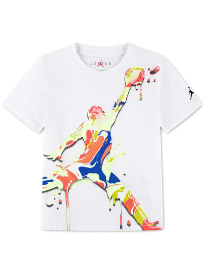 T-shirt Jordan unisex bambino bianca in cotone con logo grafico