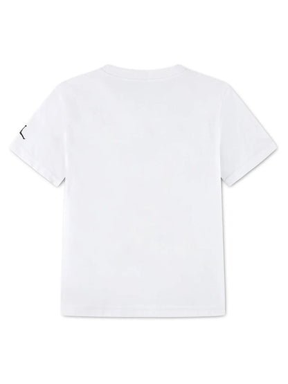 T-shirt Jordan unisex bambino bianca in cotone con logo grafico