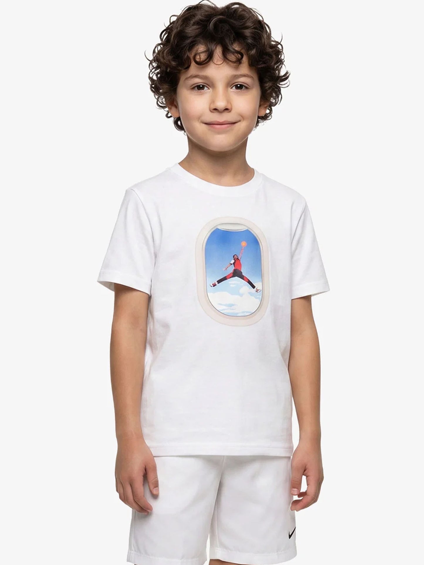 Nike Jordan, t-shirt unisex bambino bianca con stampa Jumpman