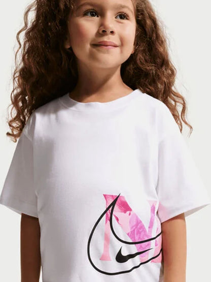 Nike t-shirt maniche corte unisex bambino bianca, essenziale e versatile