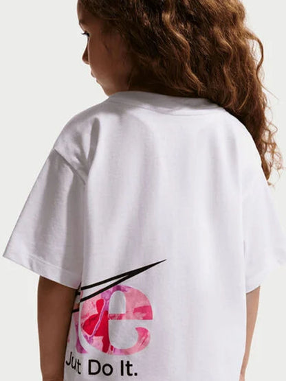 Nike t-shirt maniche corte unisex bambino bianca, essenziale e versatile
