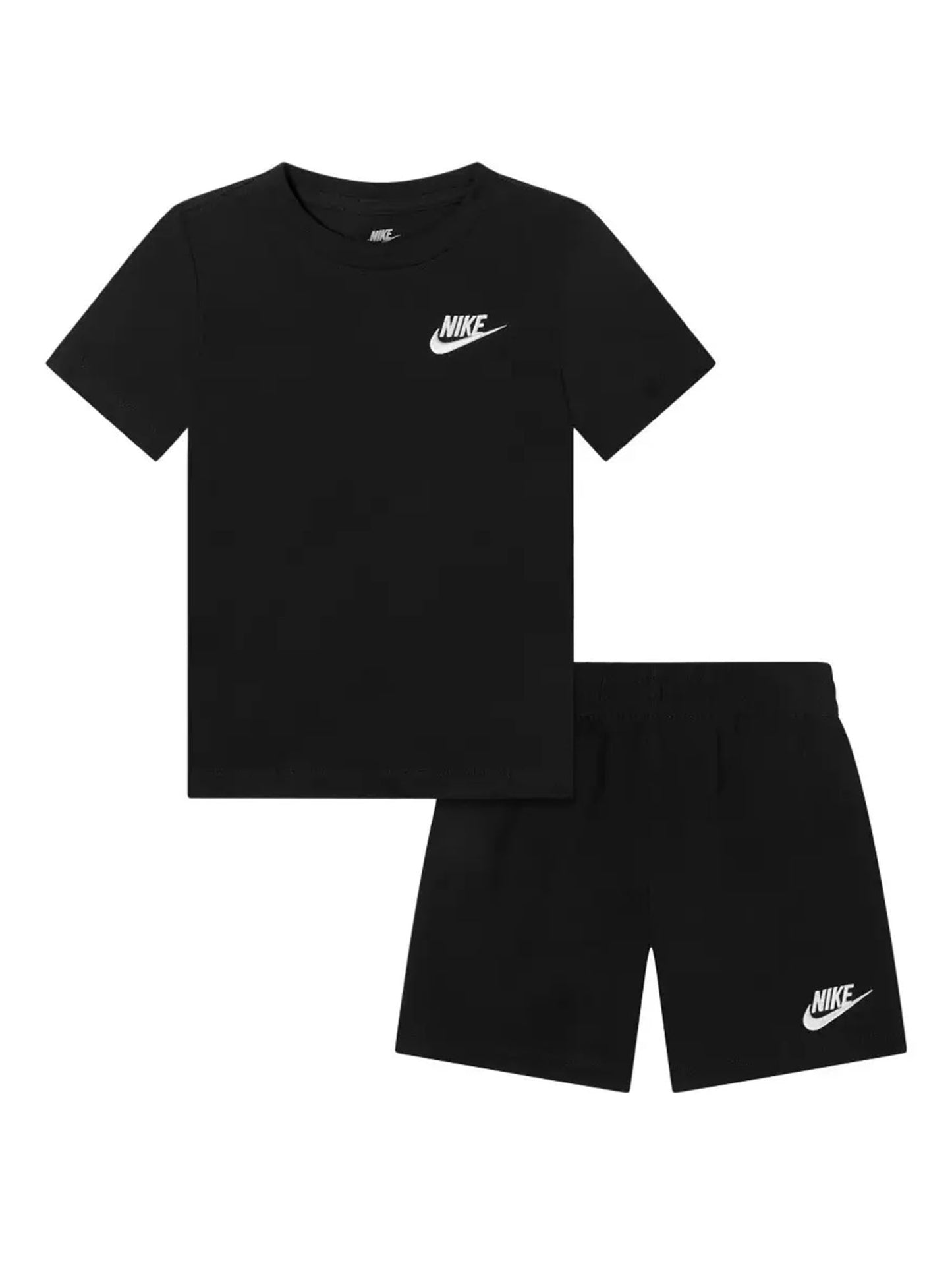 Nike completo sportivo unisex bambino nero in cotone e poliestere