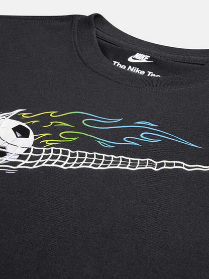 T-shirt Nike unisex bambino grigia con stampa football sportiva