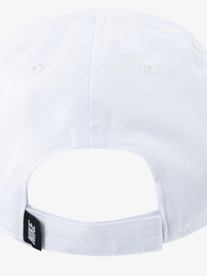 Cappello baseball Nike bambino unisex bianco con logo ricamato