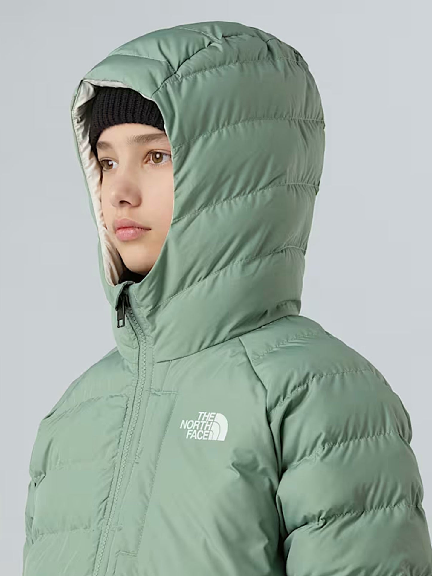 GIUBBINO CON CAPPUCCIO REVERSIBILE PERRITO THE NORTH FACE DA BAMBINA VERDE