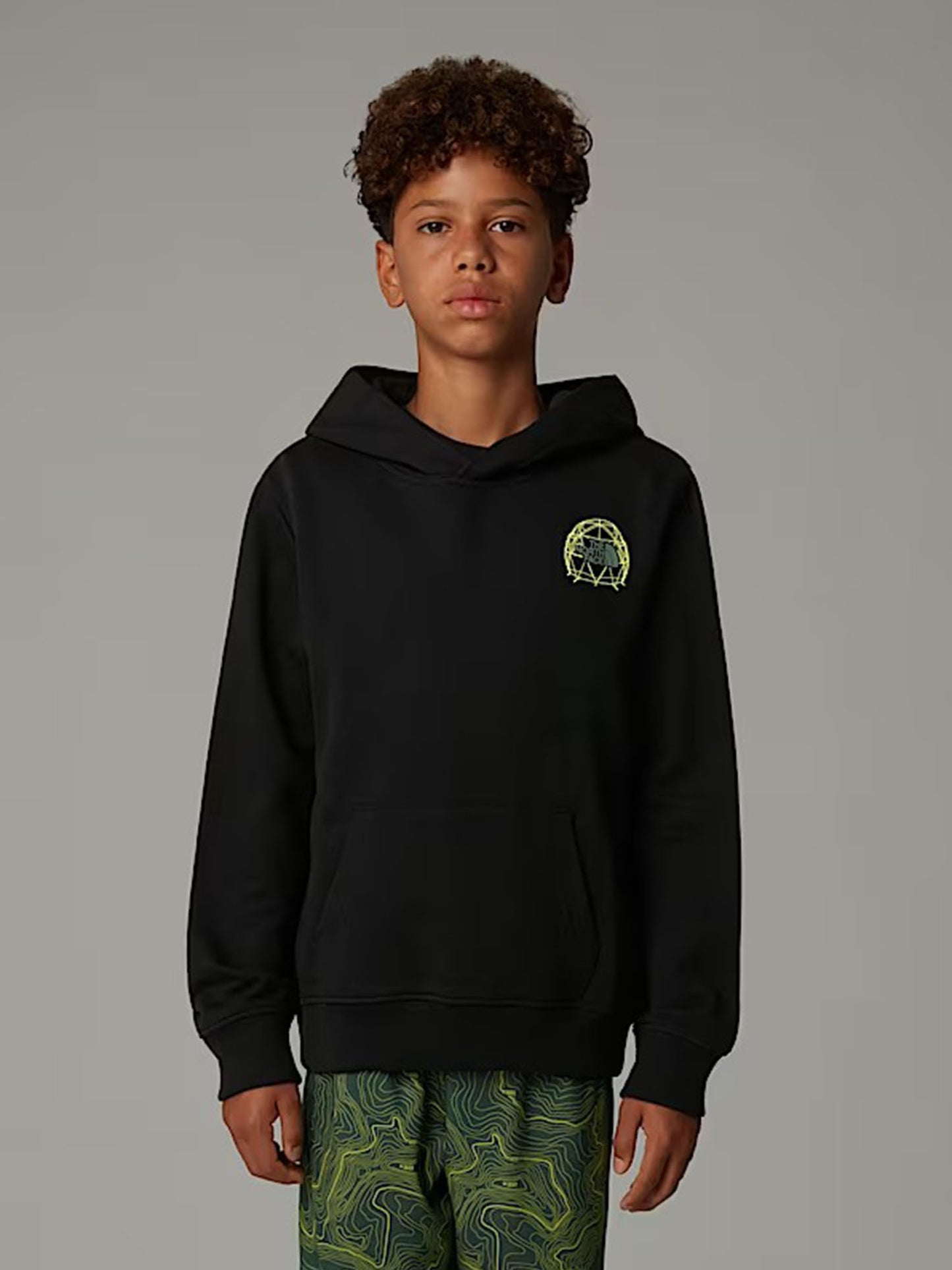 FELPA CON CAPPUCCIO GRAPHIC RELAX THE NORTH FACE BAMBINO NERO