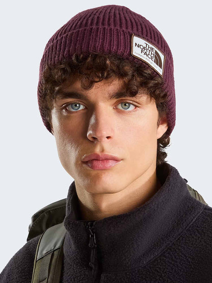 The North Face Logo Box Cuffed Beanie, cappello Unisex adulto bordeaux