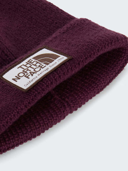 The North Face Logo Box Cuffed Beanie, cappello Unisex adulto bordeaux