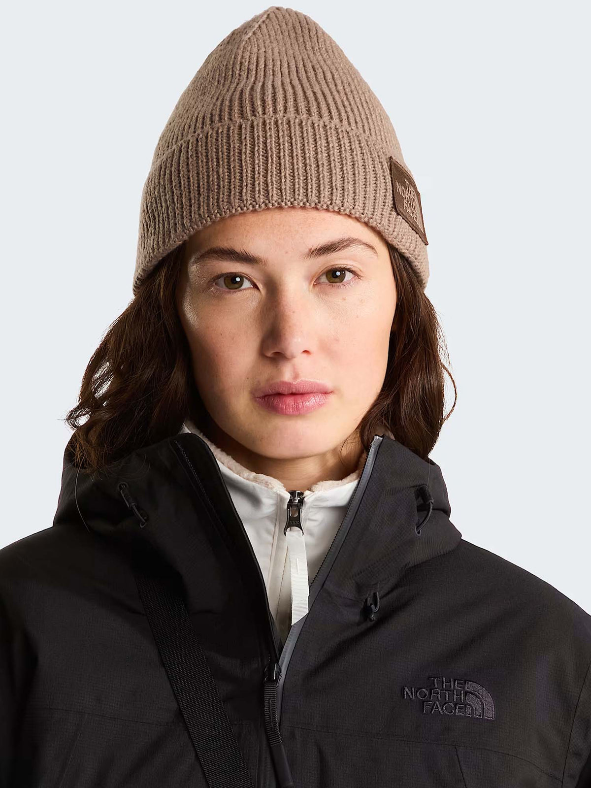 The North Face TNF Logo Box Cuffed Beanie, cappello unisex marrone