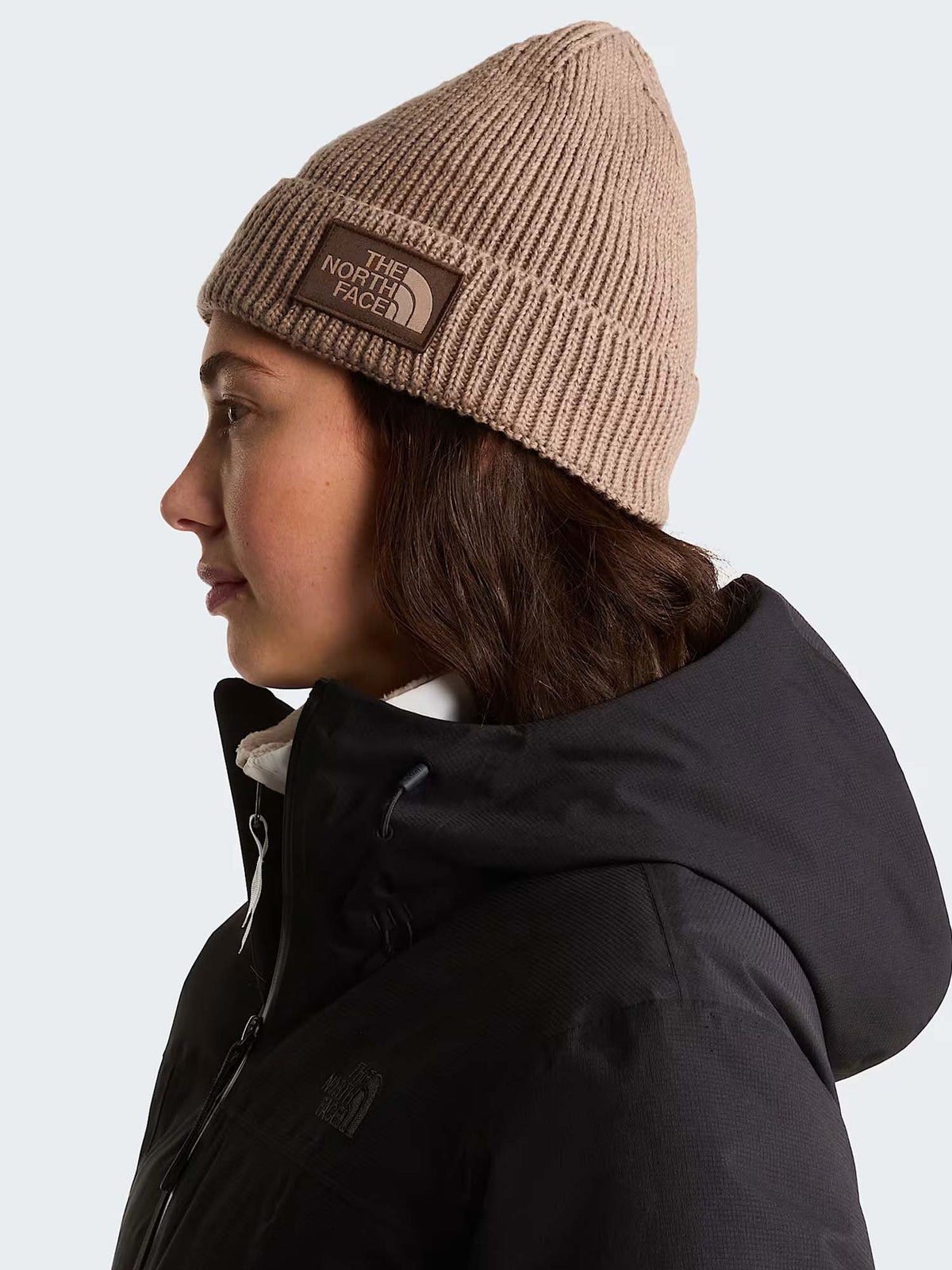 The North Face TNF Logo Box Cuffed Beanie, cappello unisex marrone
