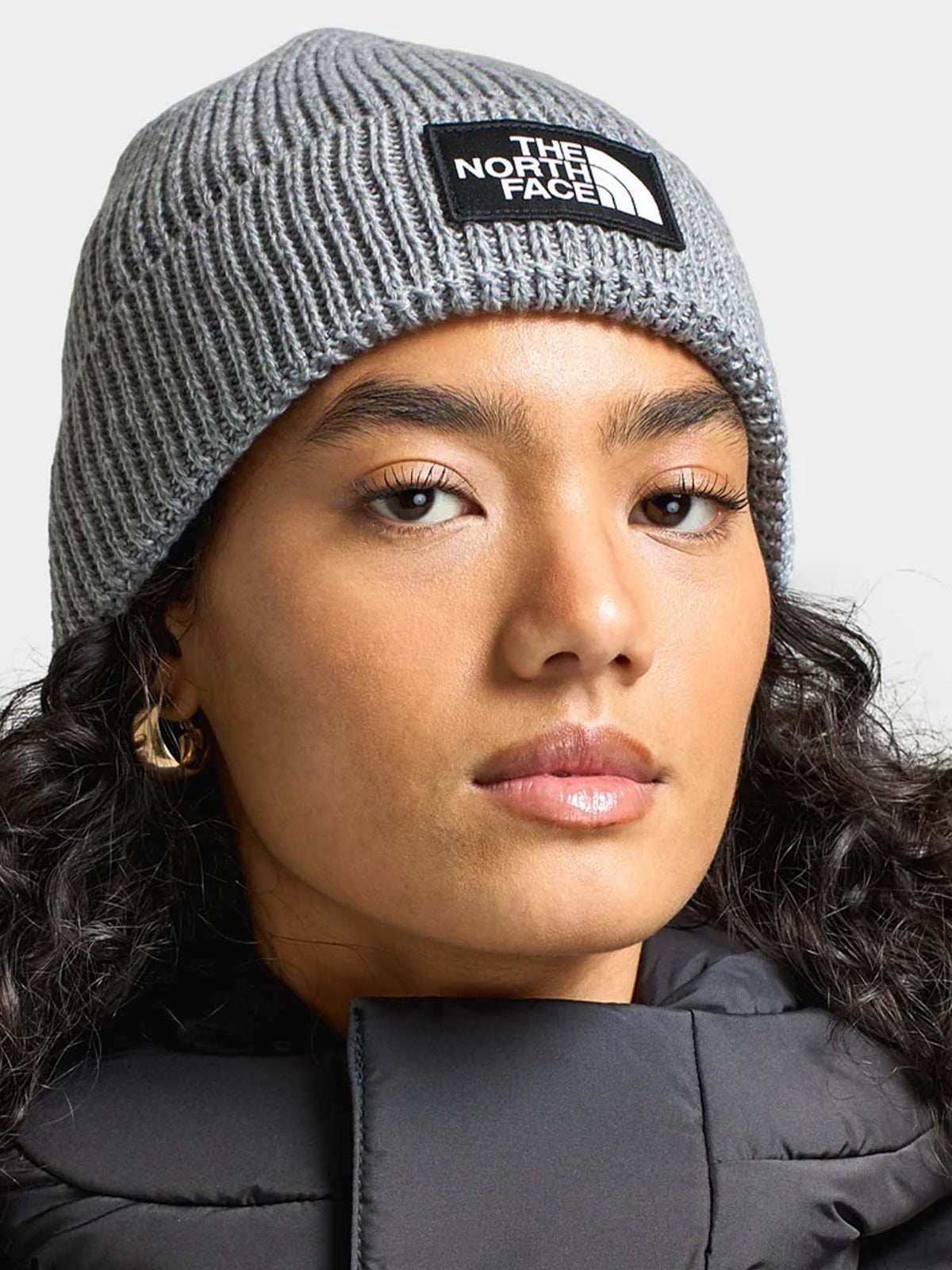The North Face TNF Logo Box Cuffed Beanie, cappello unisex adulto grigio
