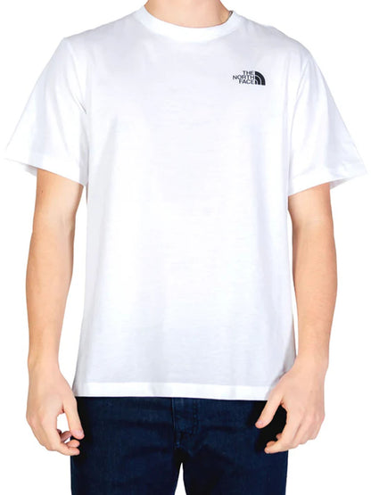 The North Face Mountain Sketch, t-shirt casual da uomo bianca in cotone