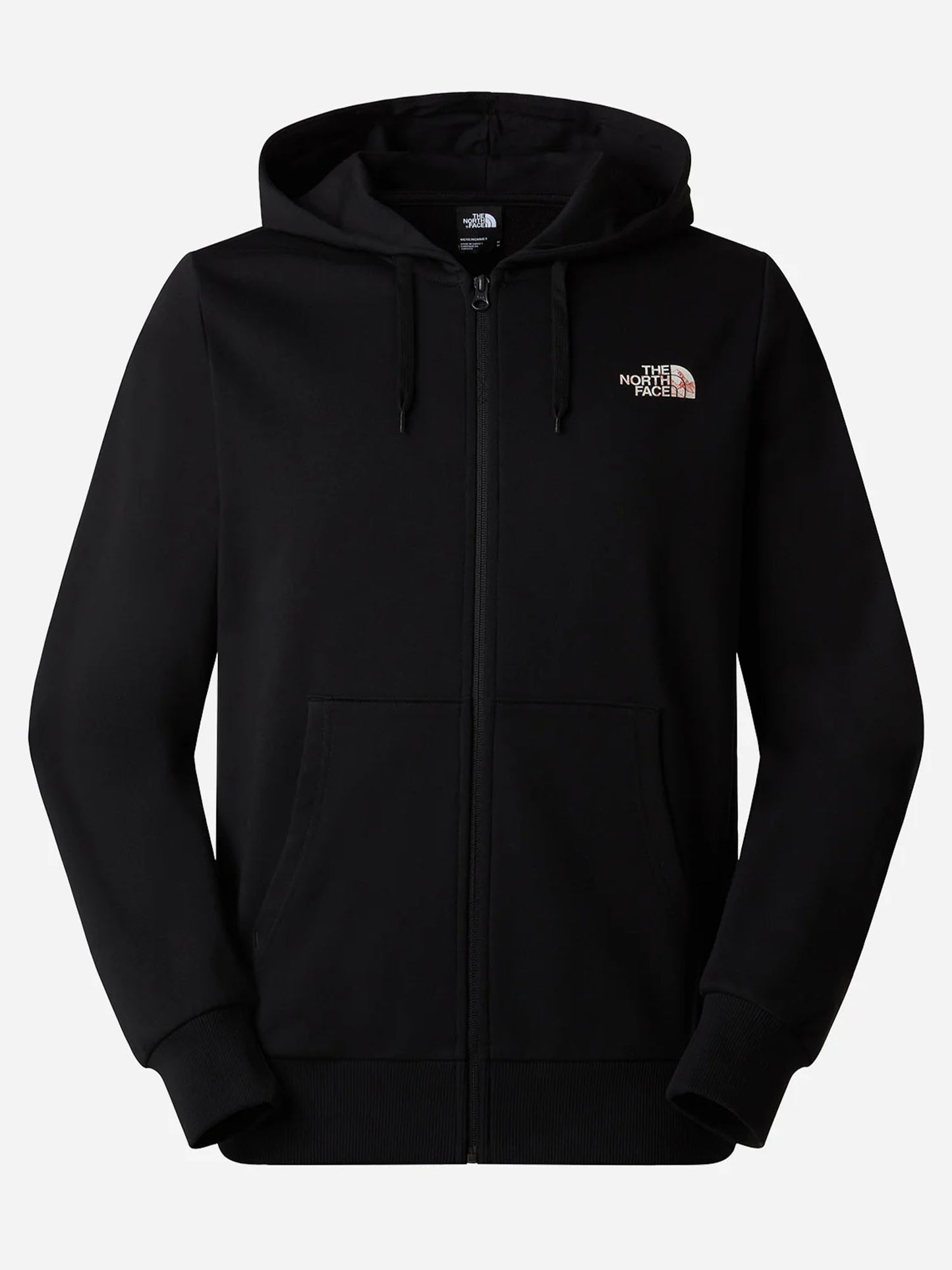Felpa The North Face Blanca con zip integrale nera da uomo