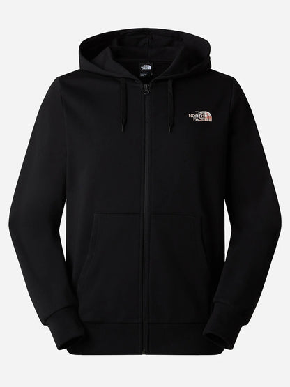 Felpa The North Face Blanca con zip integrale nera da uomo