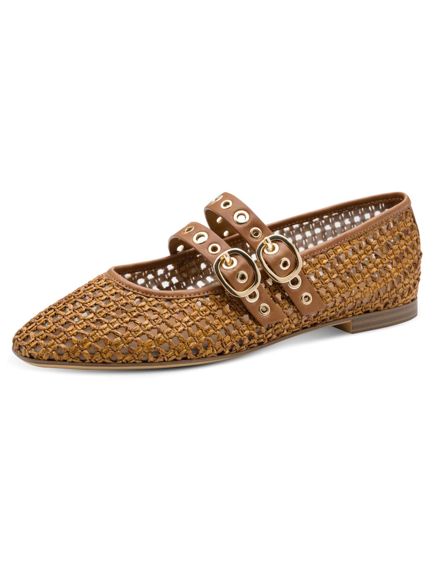 Ballerine da donna Tamaris in tessuto marrone con fibbia regolabile