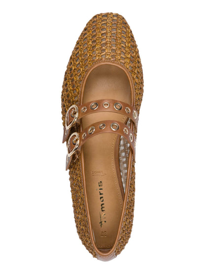 Ballerine da donna Tamaris in tessuto marrone con fibbia regolabile