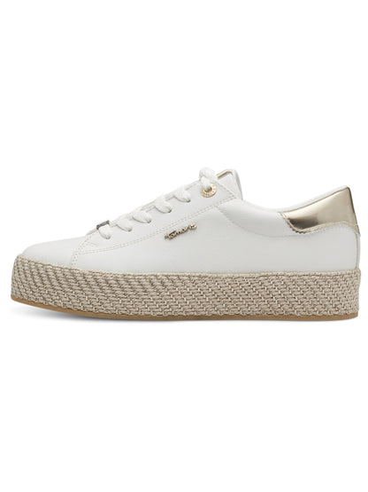 Sneakers Tamaris con plateau e dettagli oro da donna bianche