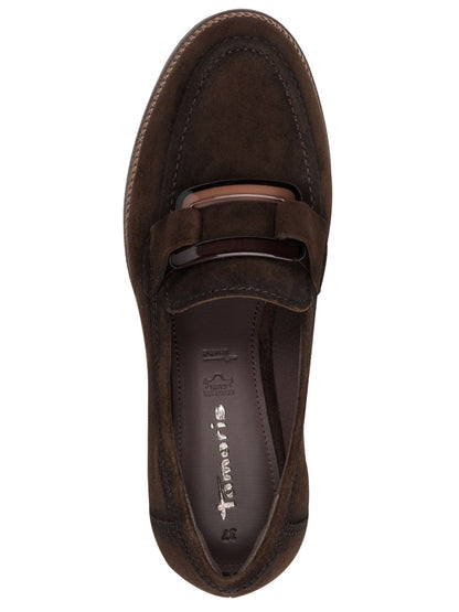 Tamaris Leather Slipper, mocassino da donna marrone