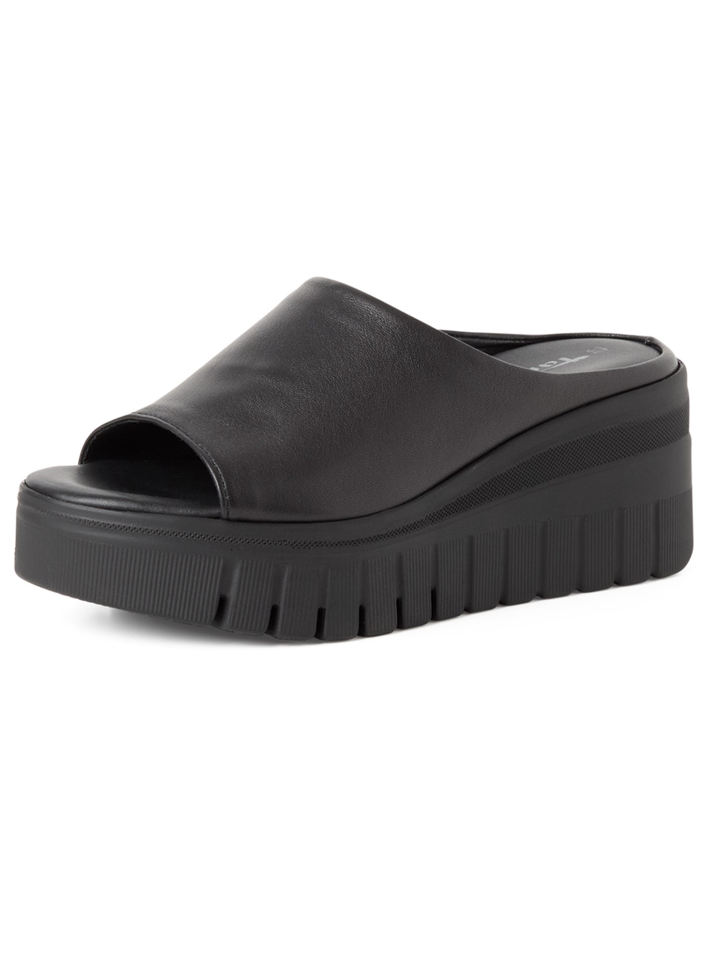 Sandali mule Tamaris donna neri con tacco compensato elegante e comodo
