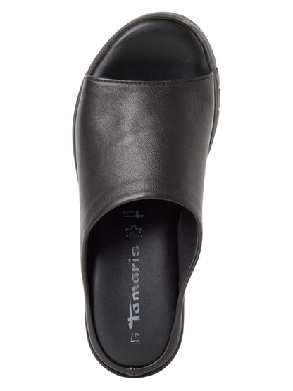 Sandali mule Tamaris donna neri con tacco compensato elegante e comodo