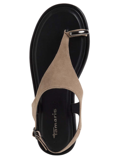 Sandali Tamaris da donna beige in cuoio, design casual e confortevole