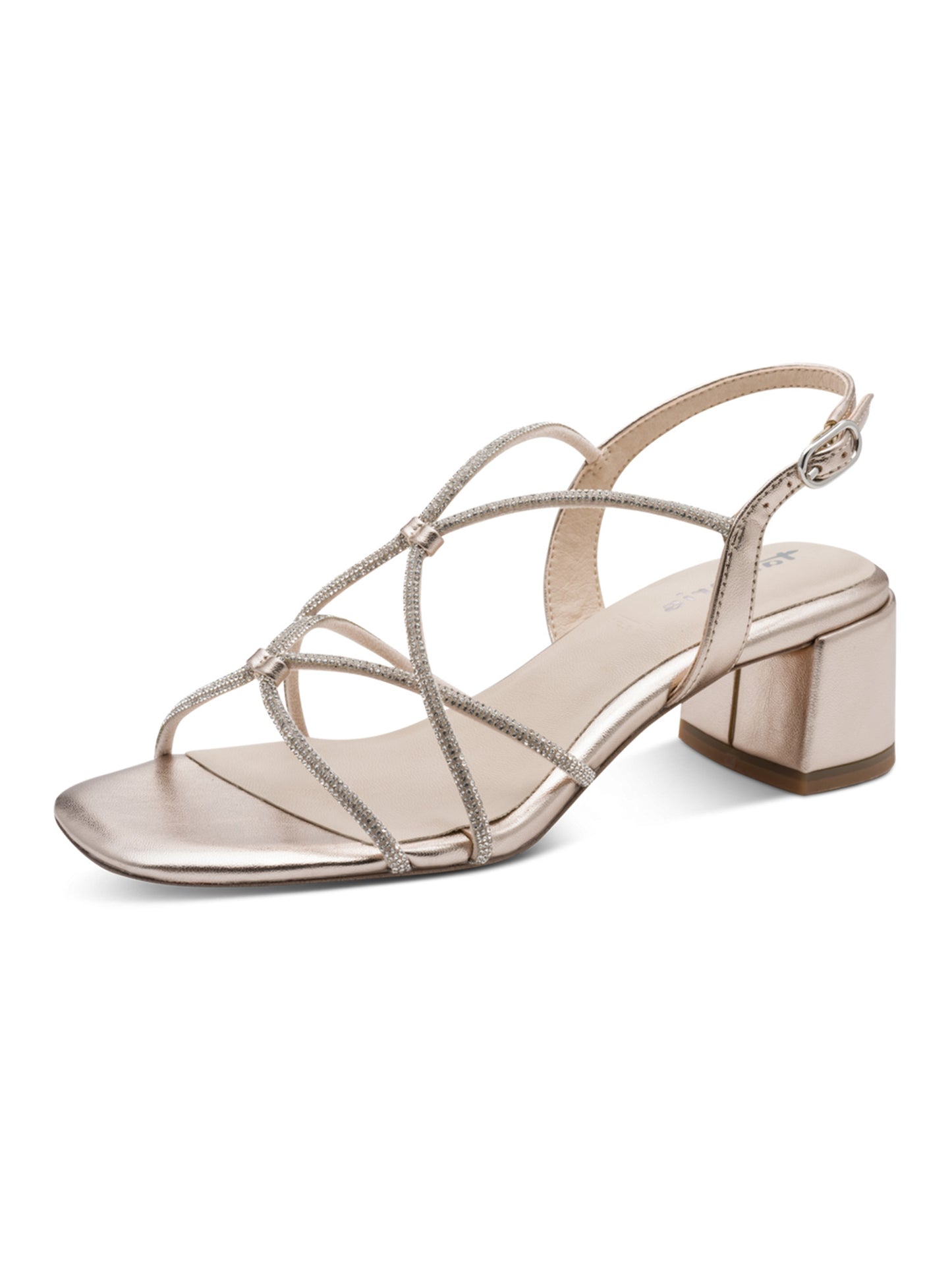 Sandali eleganti con tacco medio oro da donna Tamaris