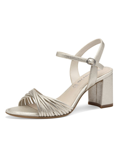 Sandalo con tacco a blocco beige per donna Tamaris
