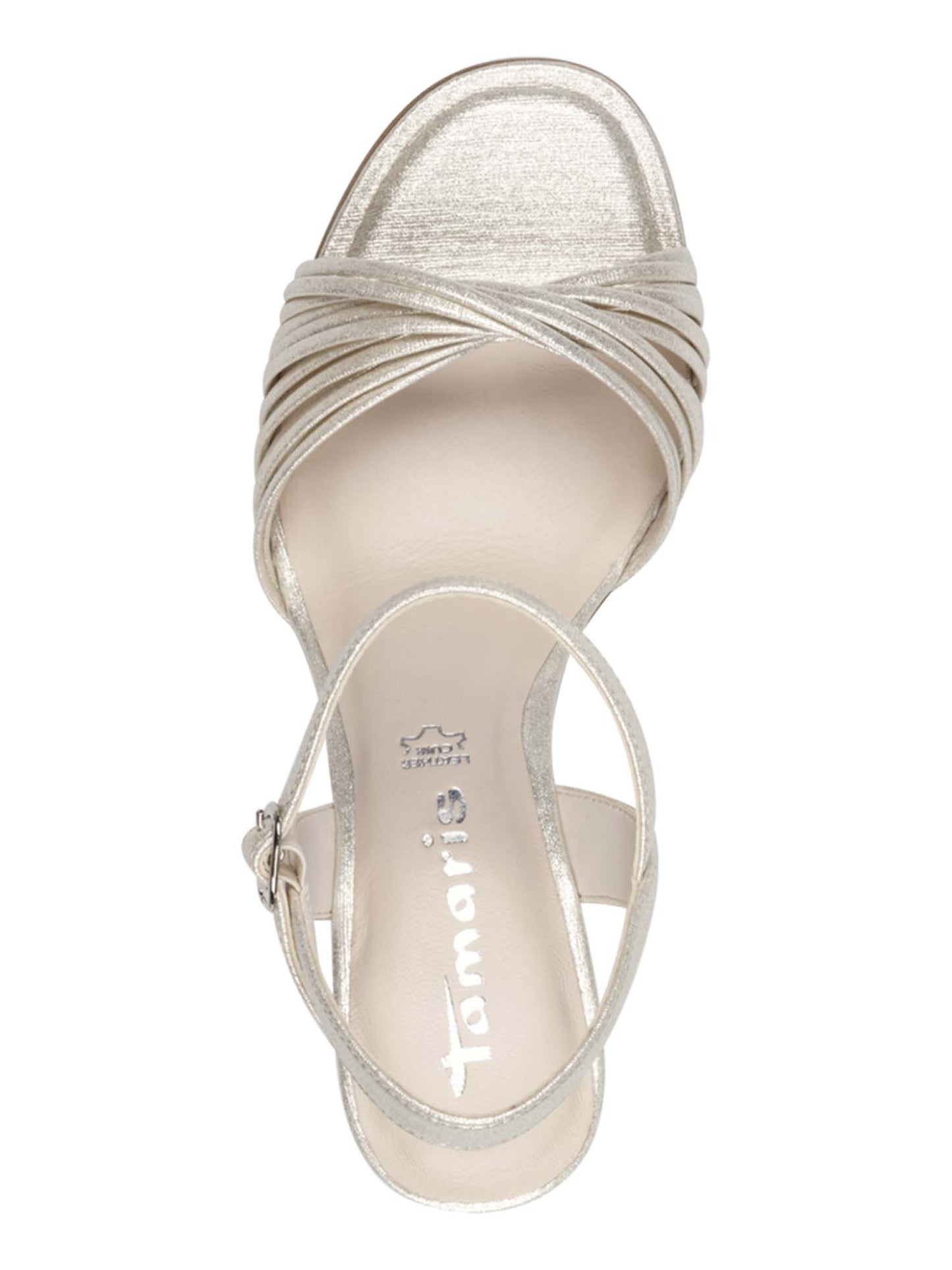 Sandalo con tacco a blocco beige per donna Tamaris