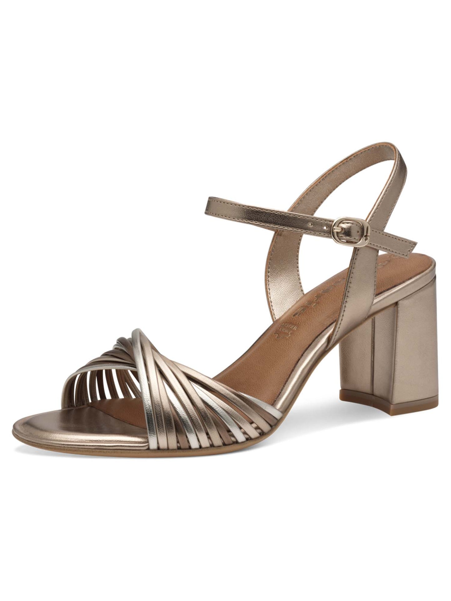 Sandali Tamaris Donna eleganti in bronzo con tacco a blocco