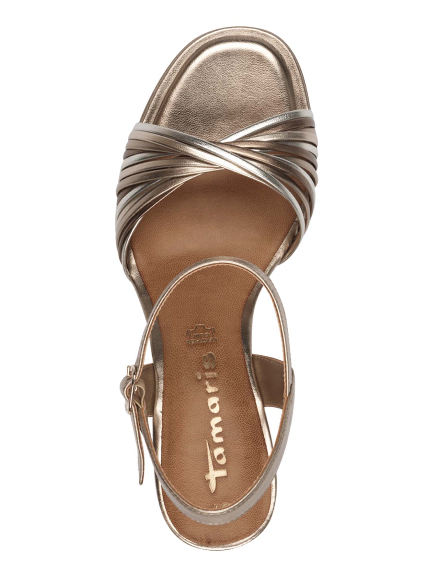 Sandali Tamaris Donna eleganti in bronzo con tacco a blocco