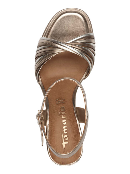 Sandali Tamaris Donna eleganti in bronzo con tacco a blocco