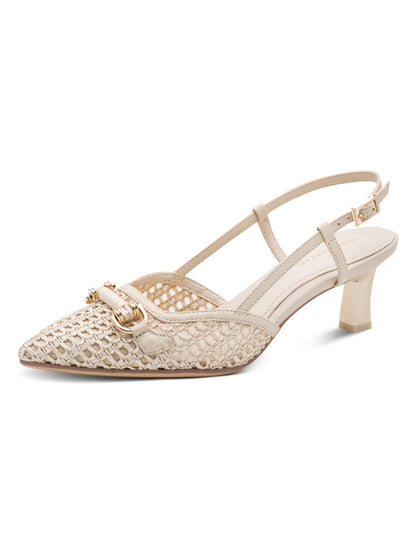 Décolleté elegante Tamaris donna color beige con tacco sottile