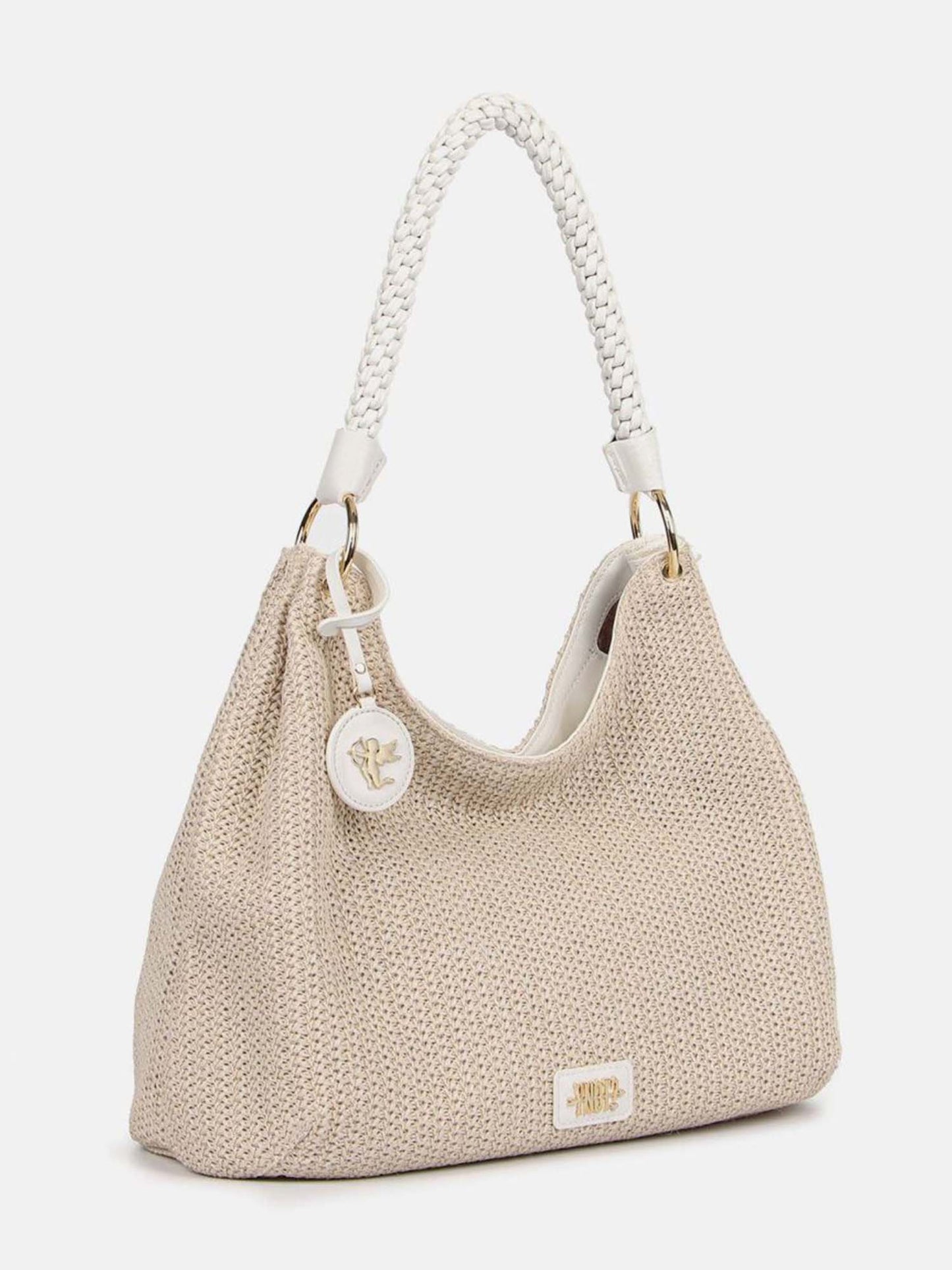 Borsa hobo Malè Y Not? beige versatile con tracolla removibile da donna