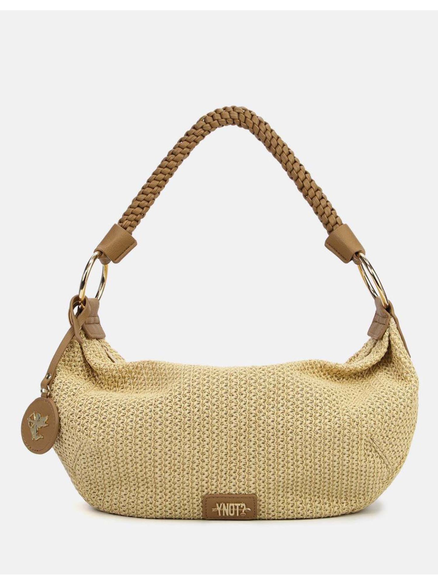 Y Not? Borsa hobo beige elegante e capiente da donna