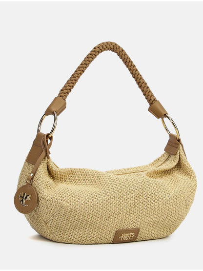 Y Not? Borsa hobo beige elegante e capiente da donna