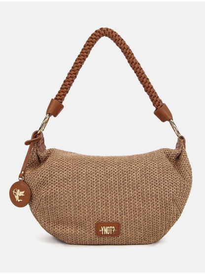 Y Not? Hobo Bag donna beige effetto paglia