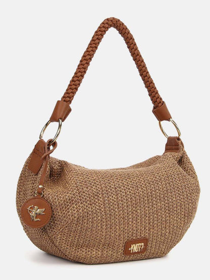 Y Not? Hobo Bag donna beige effetto paglia