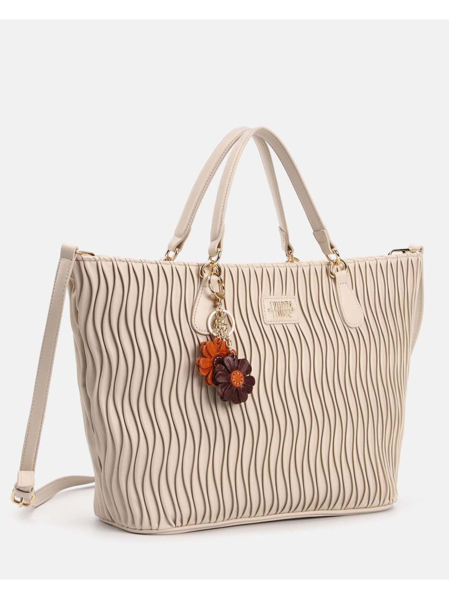 Y Not? Tote Large, borsa donna color crema elegante e capiente