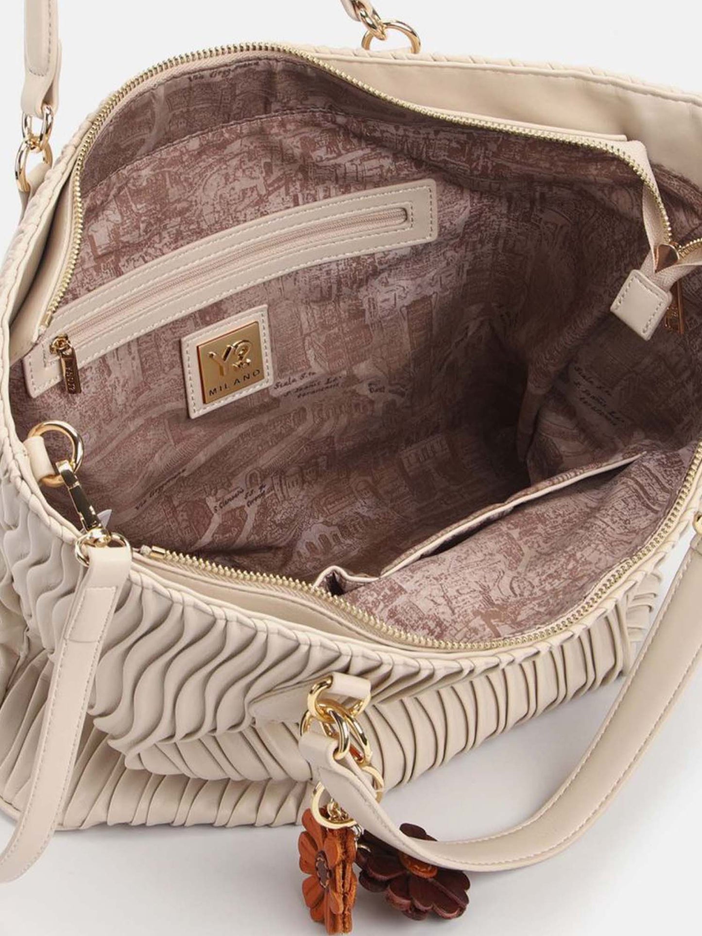 Y Not? Tote Large, borsa donna color crema elegante e capiente
