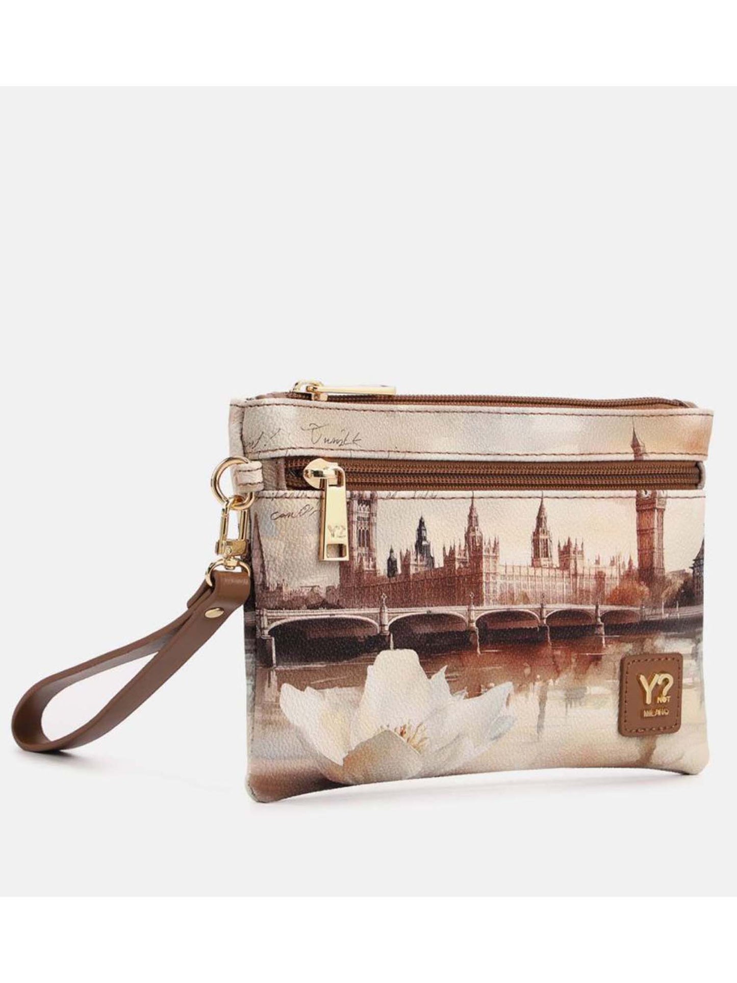 Y Not? Pocket Medium, pochette donna color fango versatile