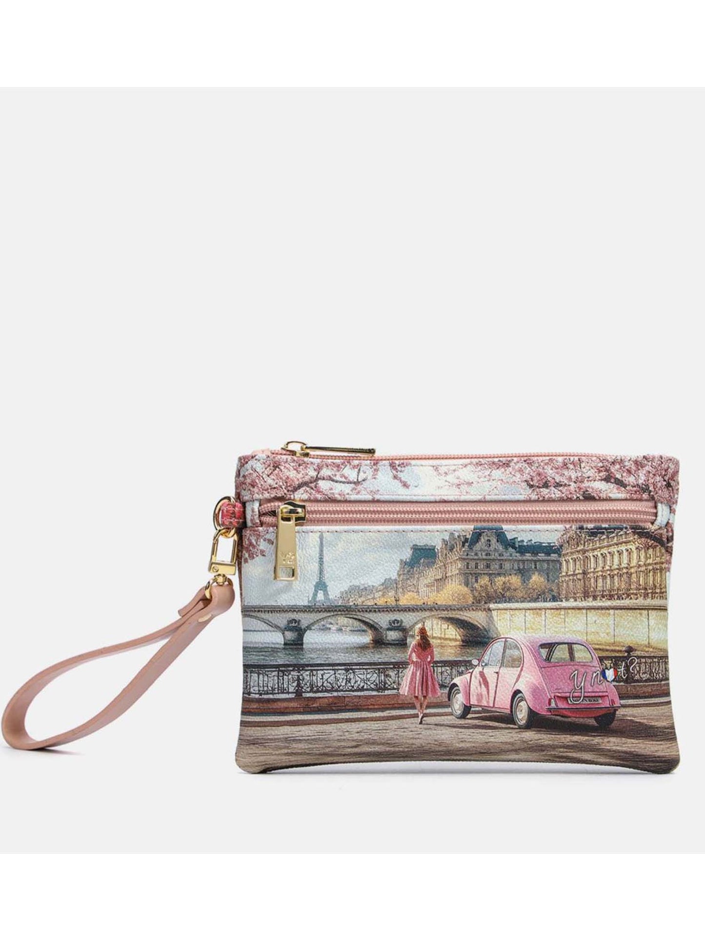 Pochette Y Not? Yes342s6 rosa elegante con polsiera da donna