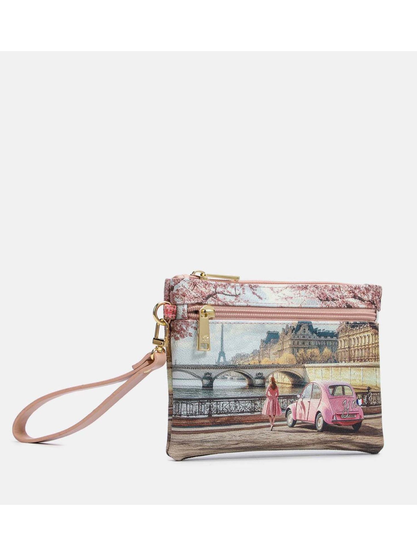 Pochette Y Not? Yes342s6 rosa elegante con polsiera da donna