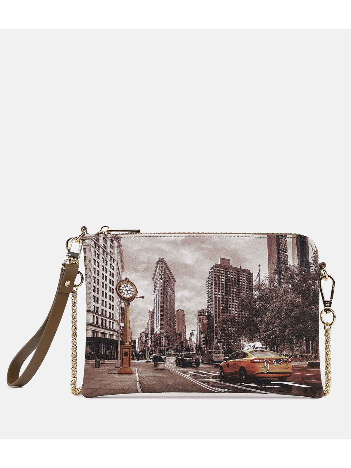 Borsa clutch small donna dorata YNOT? elegante e compatta