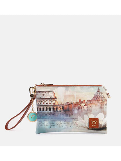 Y Not? Clutch compatta con stampa originale Rome per Donna