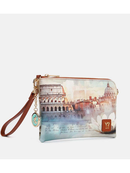 Y Not? Clutch compatta con stampa originale Rome per Donna