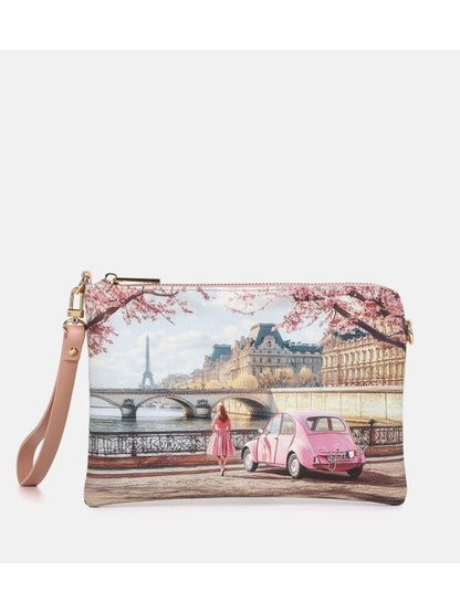 Y Not? Clutch rosa versatile e leggera da donna