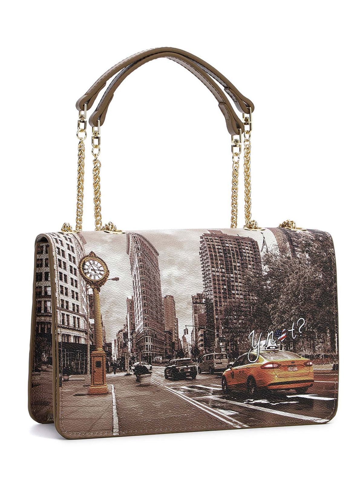 Y-not flap bag borsa da unisex marrone