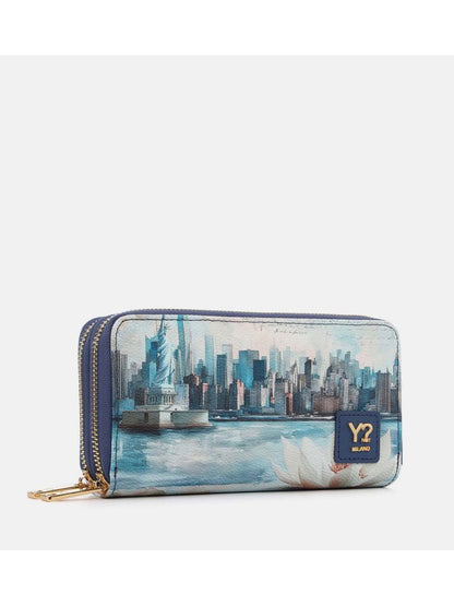 Portafoglio Y Not? Liber donna blu dal design funzionale ed elegante
